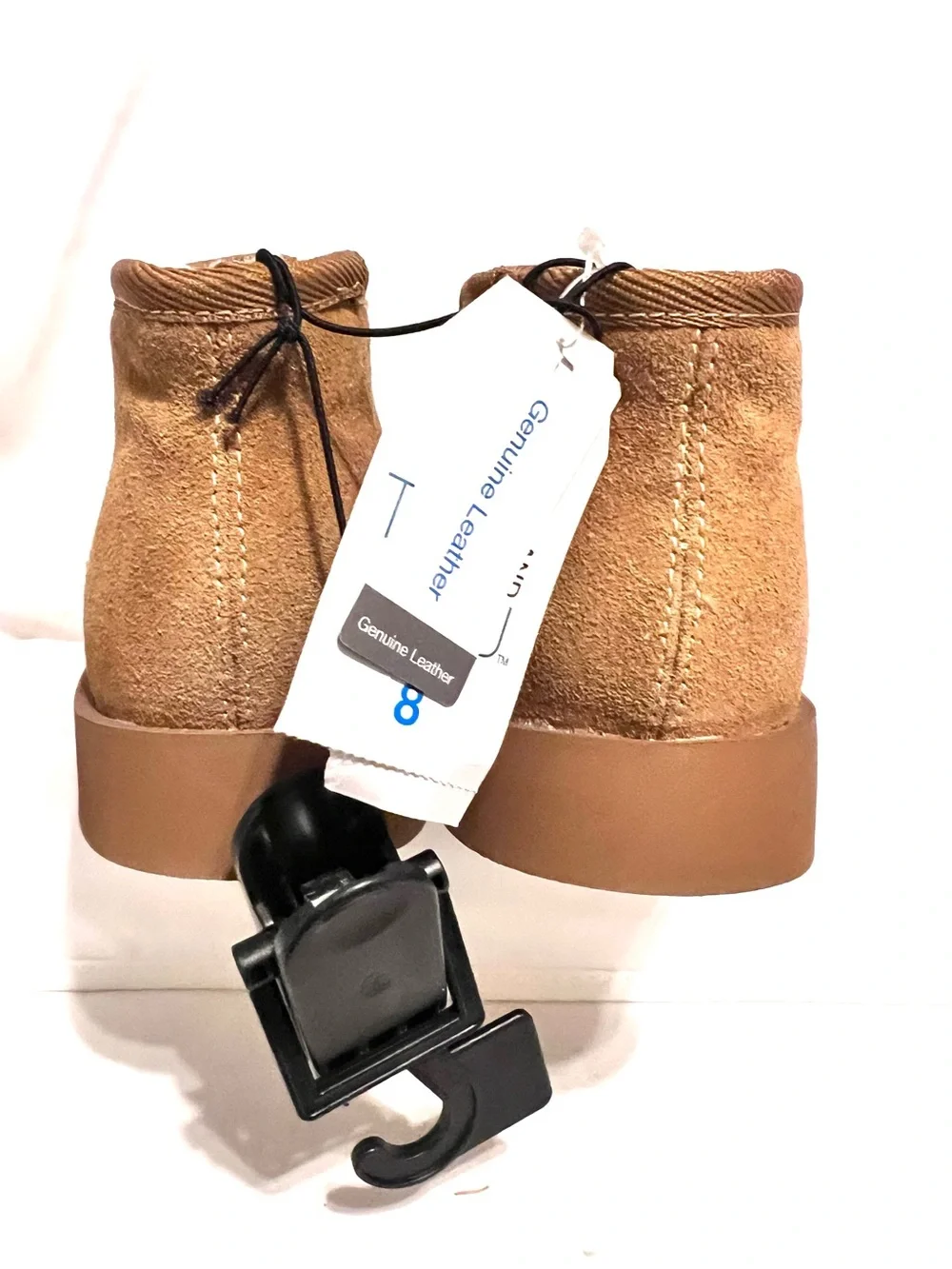 Time and Tru-NWT-Women's Ankle Boots-Tan-Leather Suede-Slip On-Sz. 8-Faux Fur